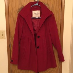 Burgundy coat